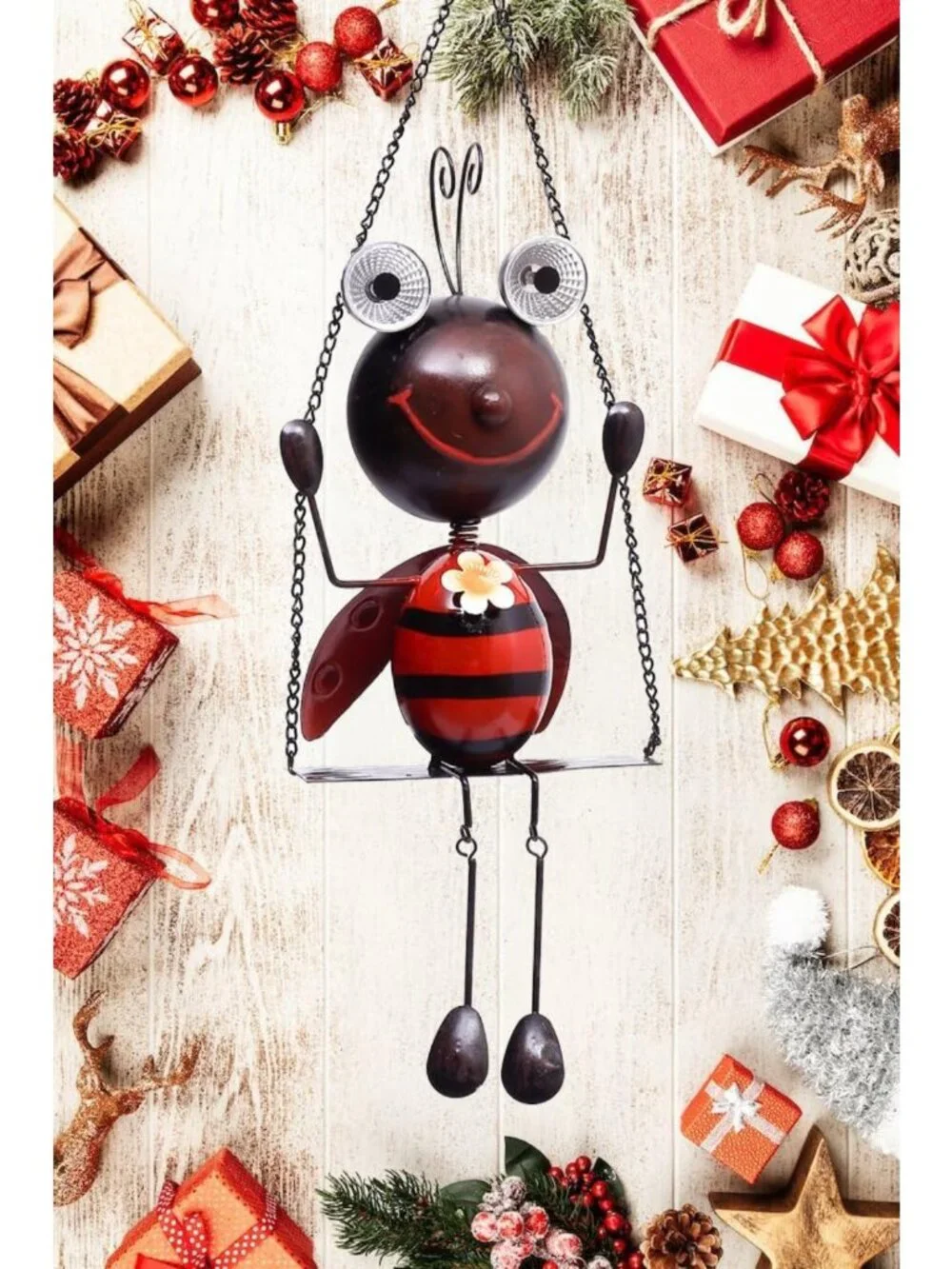 Solar Ladybug Garden Decor - Waterproof Hanging Lights for Patio, Balcony & Yard